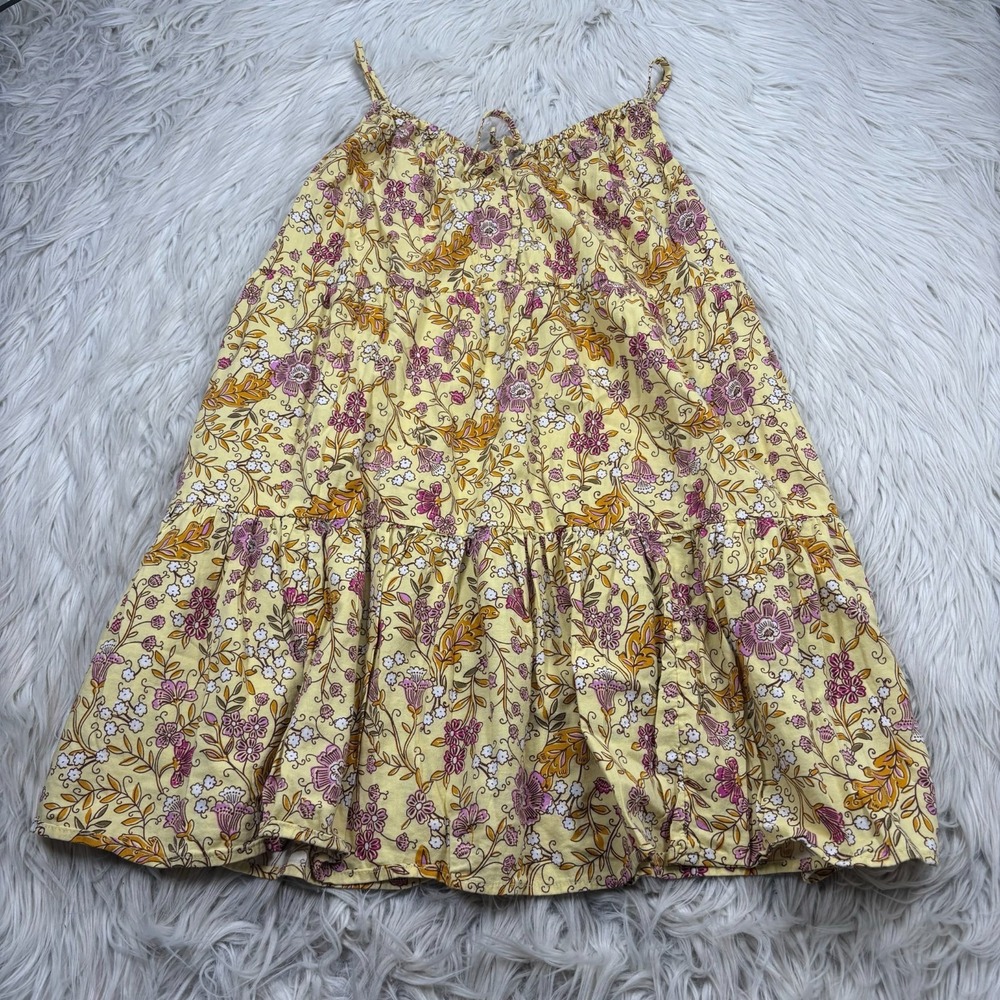 Old‎ Navy Women's S Yellow Floral Tiered Cami Mini Dress Boho Cowgirl Festival